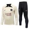 Paris Saint-Germain Quarter Zip Cream Version Sweatshirts Anzüge Suit 2023-24 Für Herren